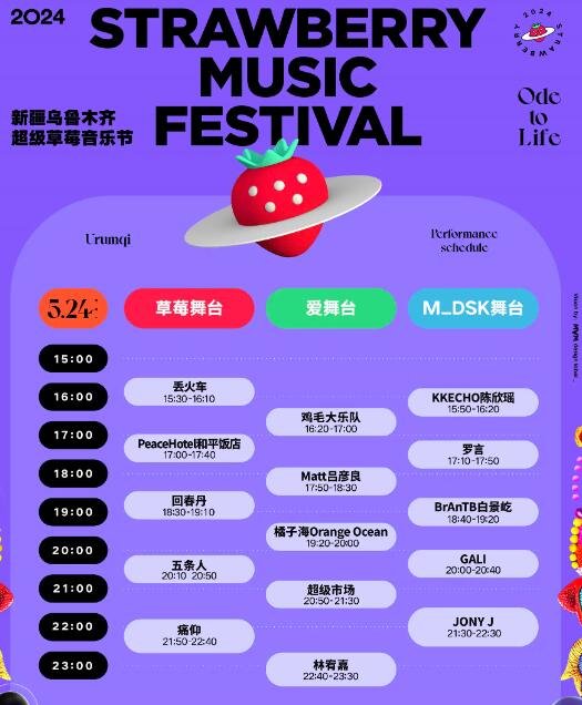 2024新疆超级草莓音乐节,音浪掀翻天山,嗨翻草原不停歇-第4张图片-票100
